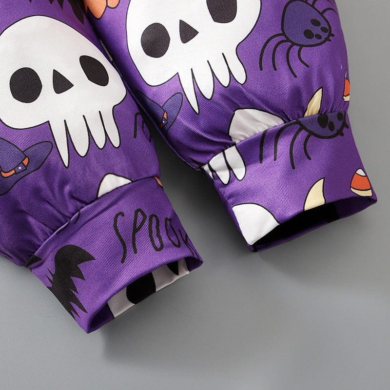 Baby Kid Girls Color-blocking Cartoon Halloween Jumpsuits