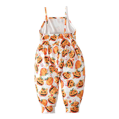 Baby Kid Girls Color-blocking Cartoon Halloween Jumpsuits