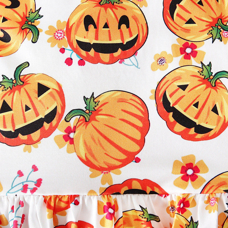Baby Kid Girls Color-blocking Cartoon Halloween Jumpsuits