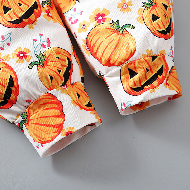 Baby Kid Girls Color-blocking Cartoon Halloween Jumpsuits
