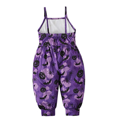 Baby Kid Girls Color-blocking Cartoon Halloween Jumpsuits
