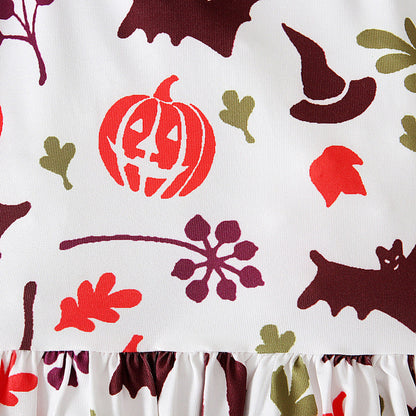 Baby Kid Girls Color-blocking Cartoon Halloween Jumpsuits