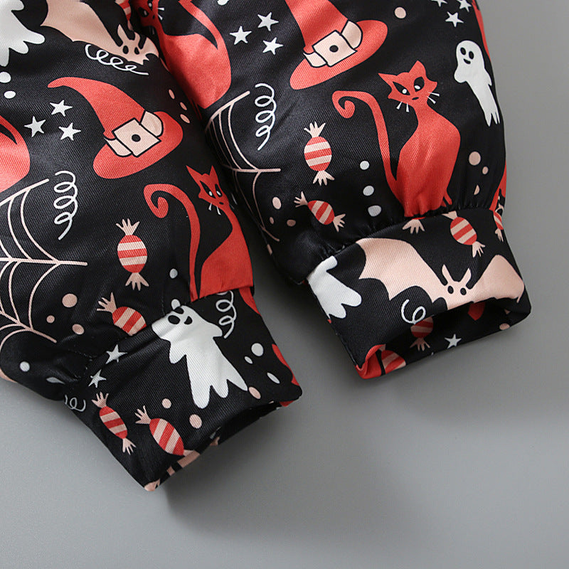 Baby Kid Girls Color-blocking Cartoon Halloween Jumpsuits
