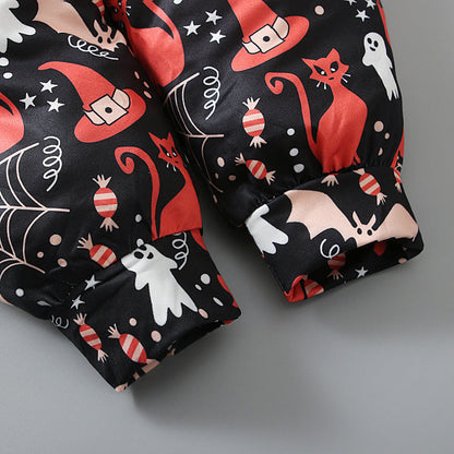 Baby Kid Girls Color-blocking Cartoon Halloween Jumpsuits