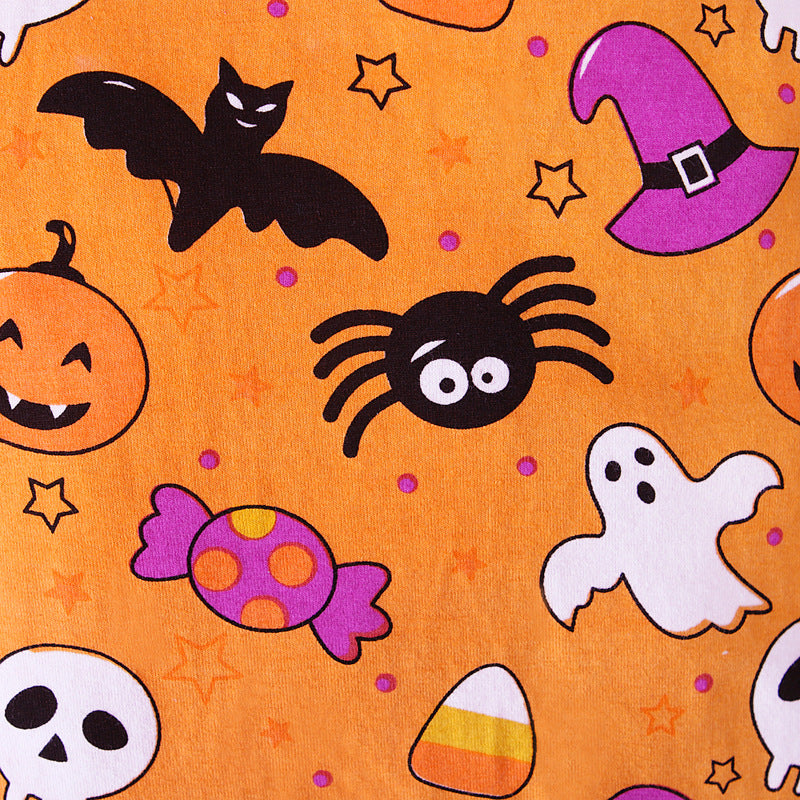 Baby Unisex Color-blocking Cartoon Print Halloween Jumpsuits