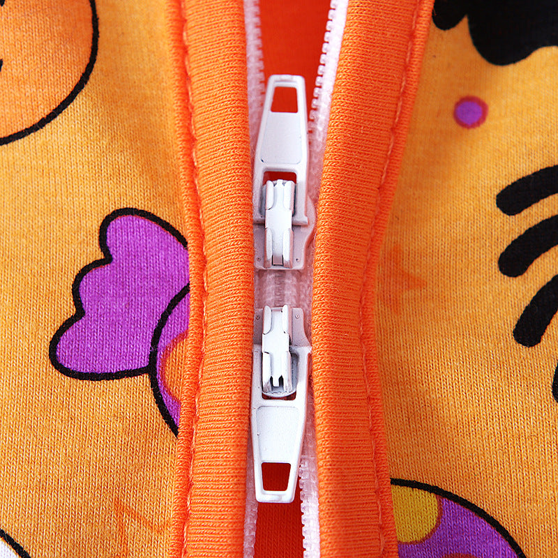 Baby Unisex Color-blocking Cartoon Print Halloween Jumpsuits