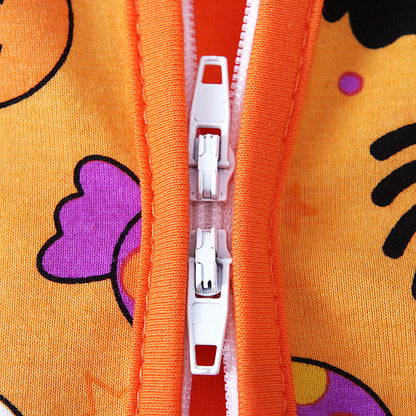 Baby Unisex Color-blocking Cartoon Print Halloween Jumpsuits
