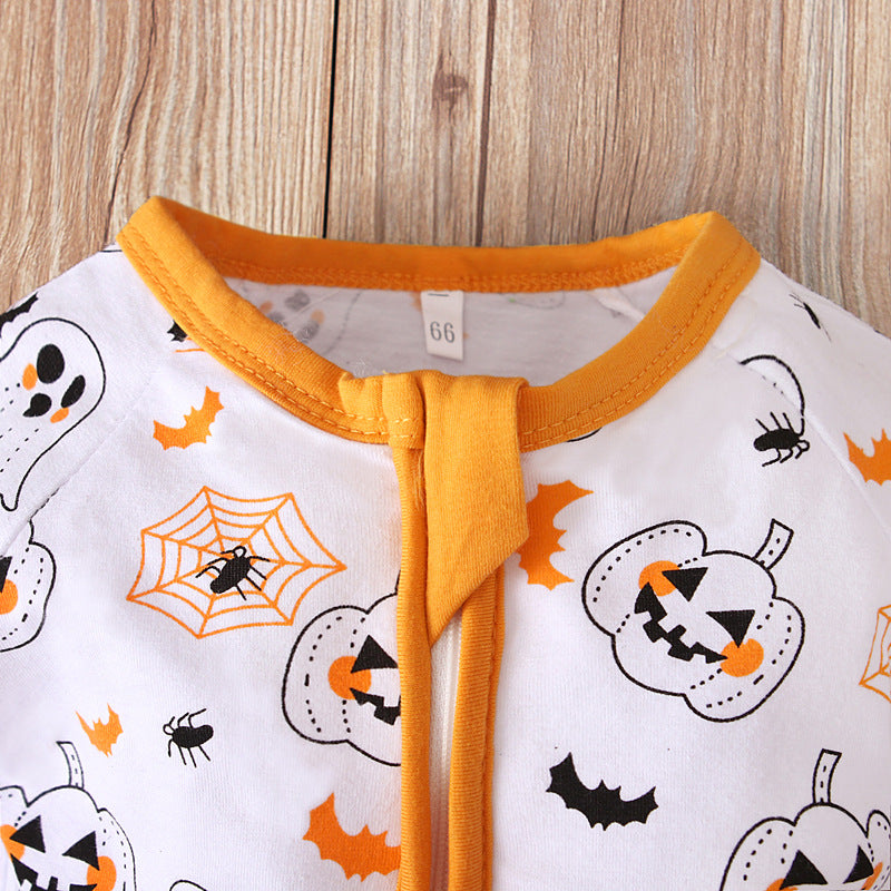 Baby Unisex Color-blocking Print Halloween Jumpsuits