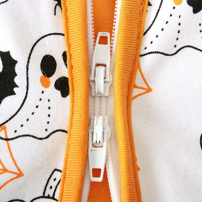 Baby Unisex Color-blocking Print Halloween Jumpsuits