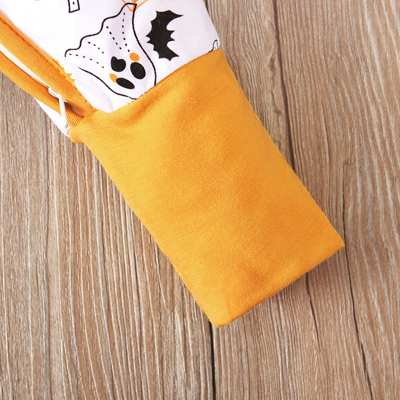 Baby Unisex Color-blocking Print Halloween Jumpsuits