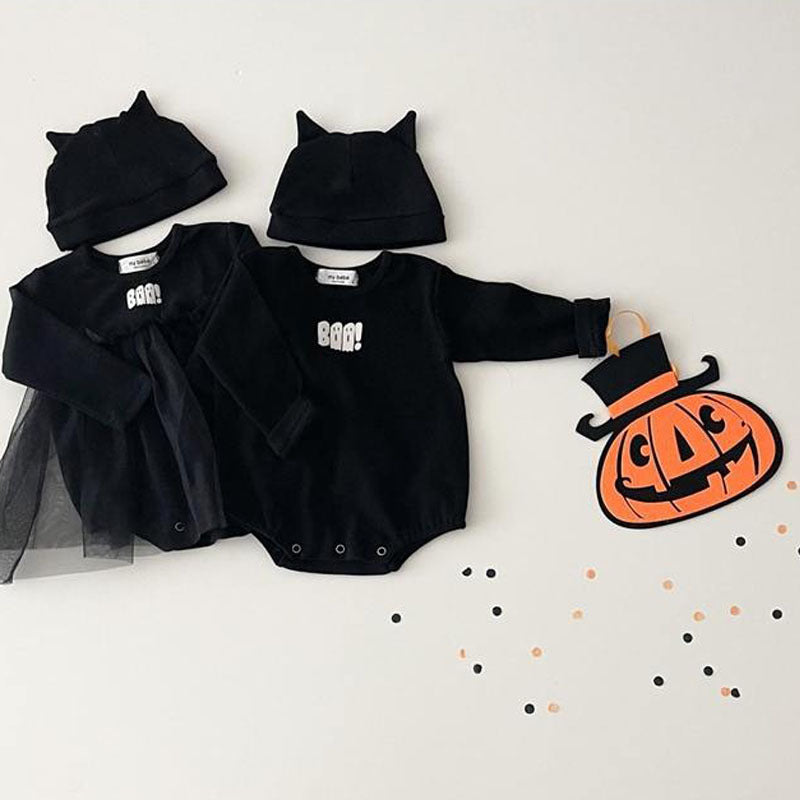 Baby Unisex Solid Color Cartoon Halloween Rompers