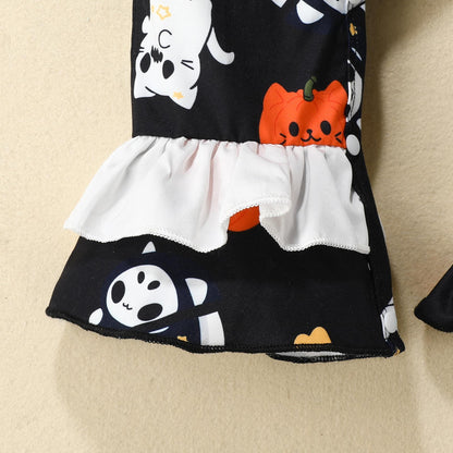 Baby Unisex Color-blocking Cartoon Print Halloween Jumpsuits