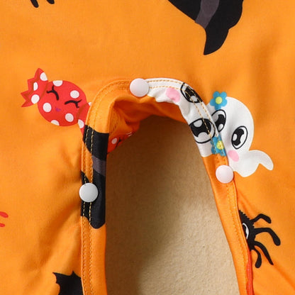 Baby Unisex Color-blocking Cartoon Print Halloween Jumpsuits