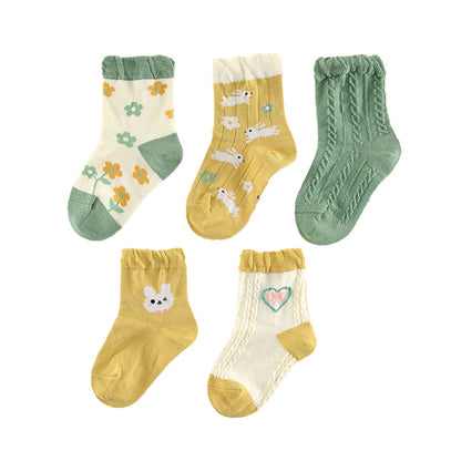 Unisex Striped Letters Flower Cartoon Accessories Socks