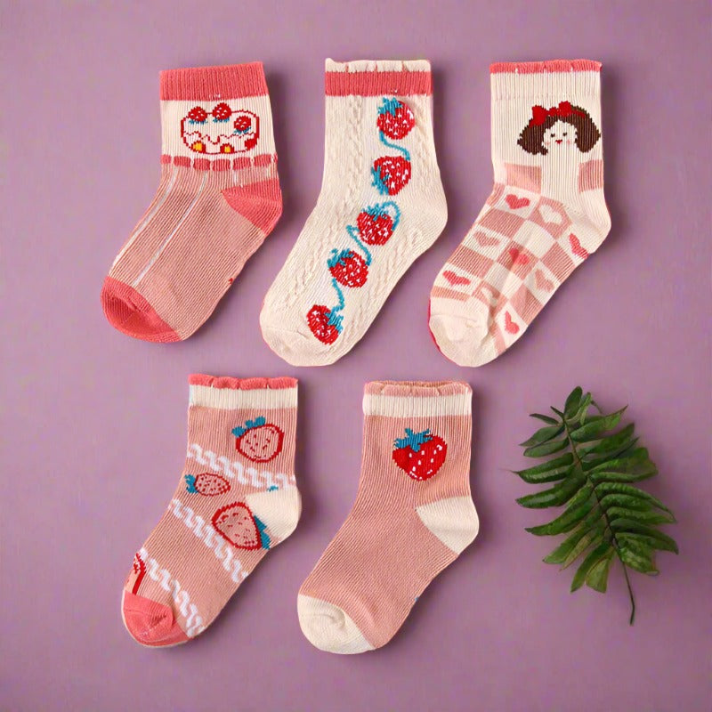 Unisex Striped Letters Flower Cartoon Accessories Socks