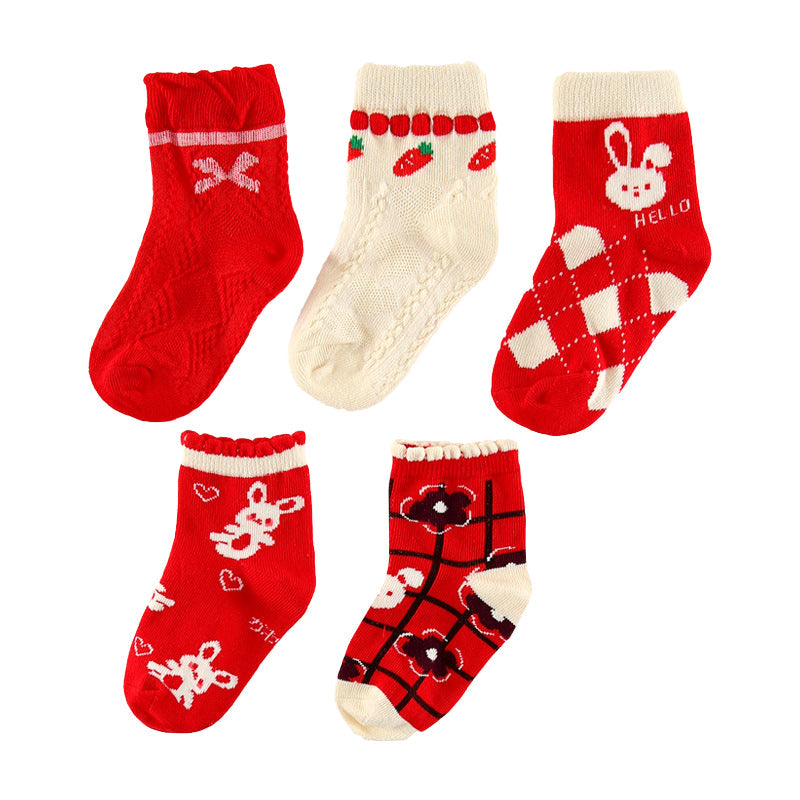 Unisex Striped Letters Flower Cartoon Accessories Socks