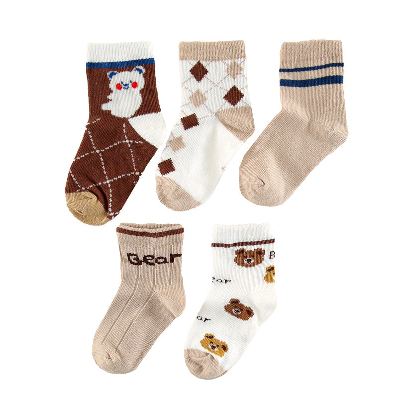 Unisex Striped Letters Flower Cartoon Accessories Socks