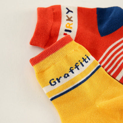 Unisex Striped Letters Flower Cartoon Accessories Socks