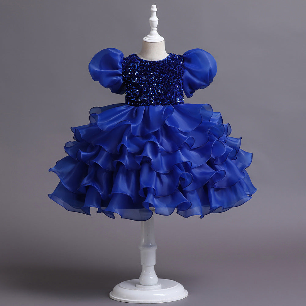 Baby Kid Girls Solid Color Dresses Princess Dresses Headwear