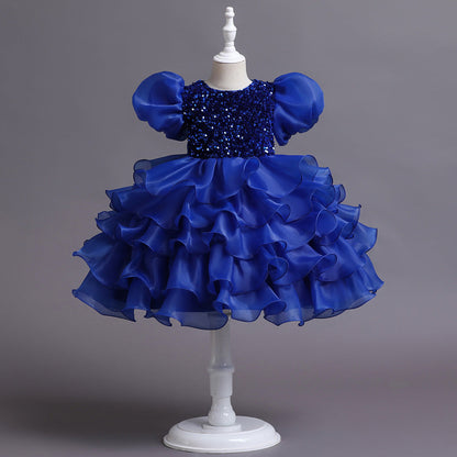 Baby Kid Girls Solid Color Dresses Princess Dresses Headwear
