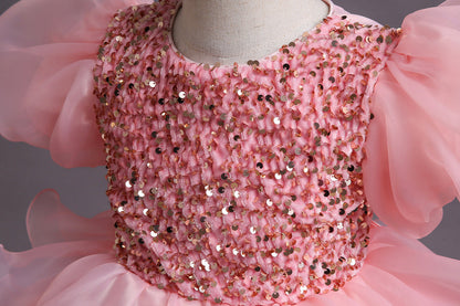 Baby Kid Girls Solid Color Dresses Princess Dresses Headwear