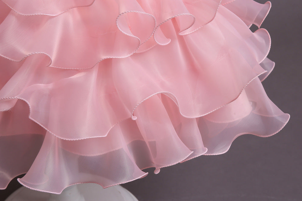 Baby Kid Girls Solid Color Dresses Princess Dresses Headwear