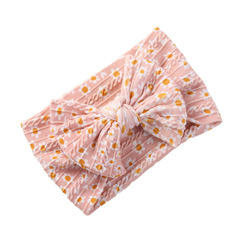 Girls Flower Bow Print Accessories Headwear