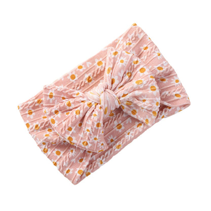 Girls Flower Bow Print Accessories Headwear