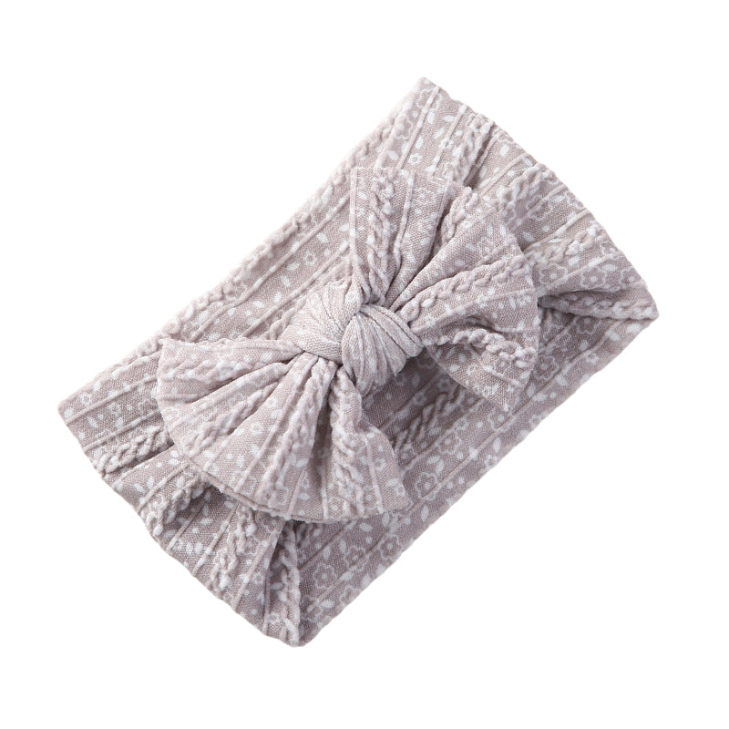 Girls Flower Bow Print Accessories Headwear