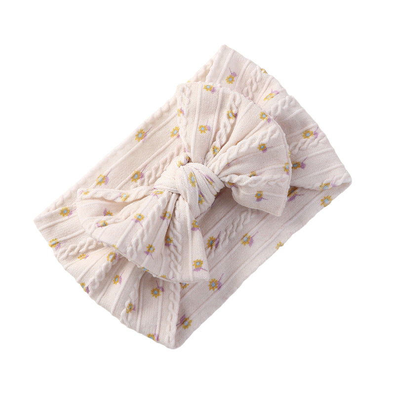 Girls Flower Bow Print Accessories Headwear