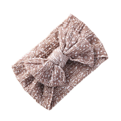 Girls Flower Bow Print Accessories Headwear