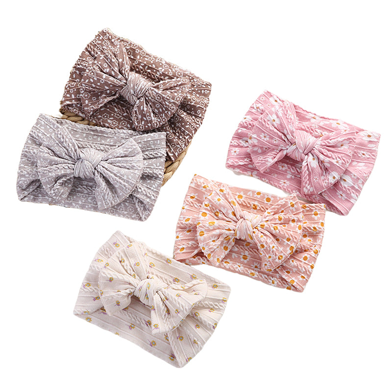 Girls Flower Bow Print Accessories Headwear