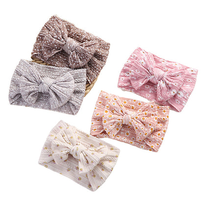 Girls Flower Bow Print Accessories Headwear