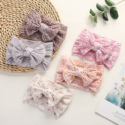 Girls Flower Bow Print Accessories Headwear