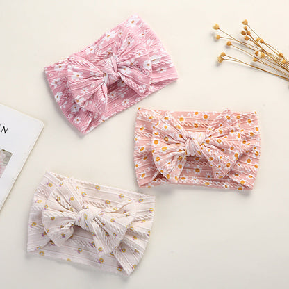 Girls Flower Bow Print Accessories Headwear
