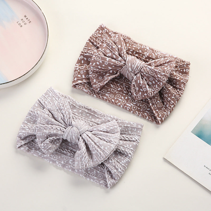 Girls Flower Bow Print Accessories Headwear