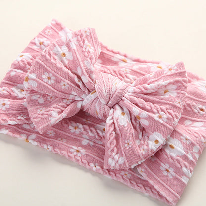 Girls Flower Bow Print Accessories Headwear