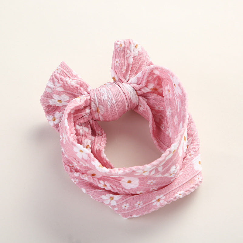 Girls Flower Bow Print Accessories Headwear
