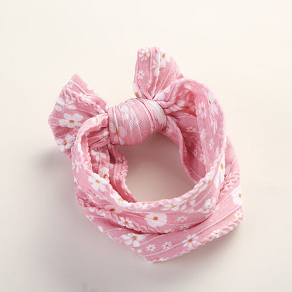Girls Flower Bow Print Accessories Headwear