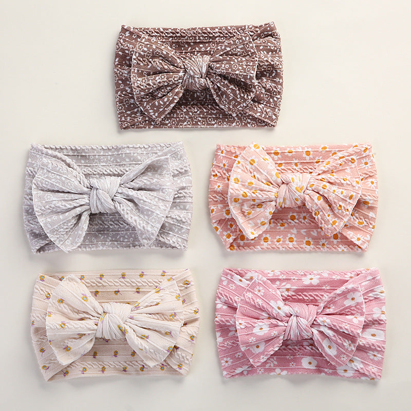 Girls Flower Polka dots Bow Print Accessories Headwear