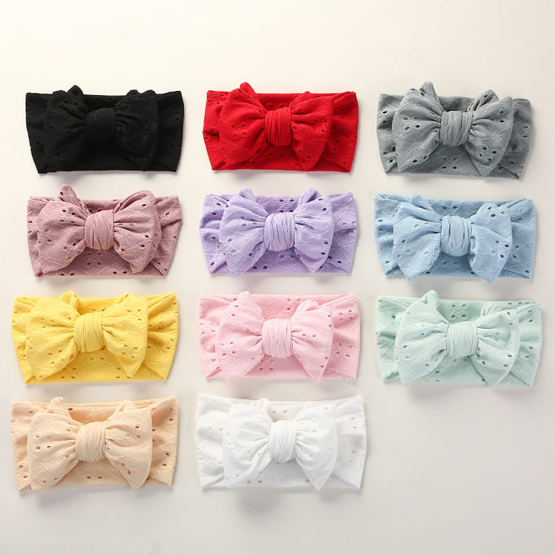 Girls Bow Embroidered Accessories Headwear Wholesale