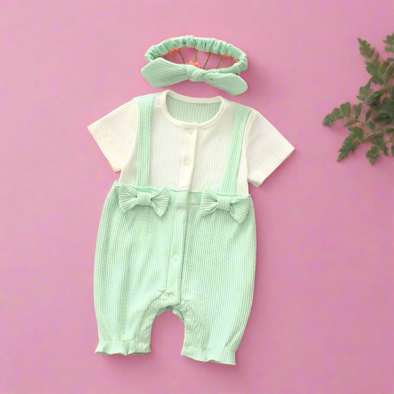 Baby Unisex Solid Color Bow Rompers Accessories Headwear
