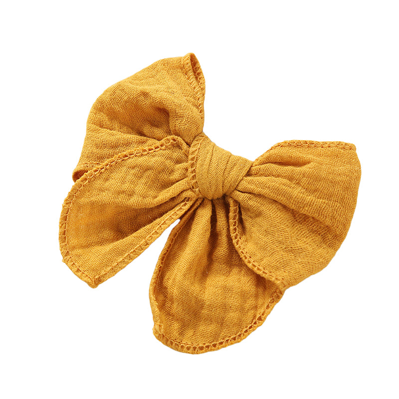 Girls Solid Color Bow Accessories Headwear