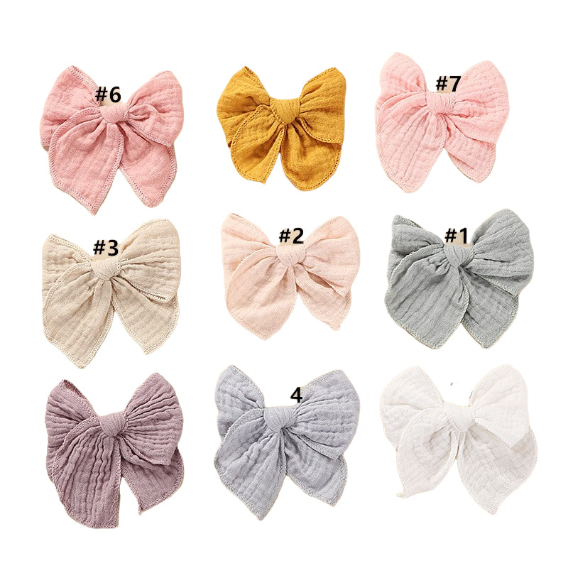 Girls Solid Color Bow Accessories Headwear