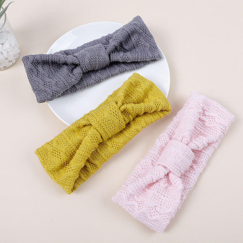 Girls Solid Color Bow Accessories Headwear