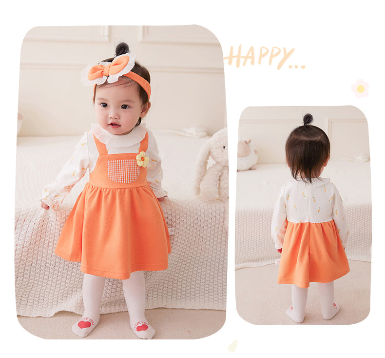 Baby Kid Girls Flower Print Dresses Wholesale 221221282