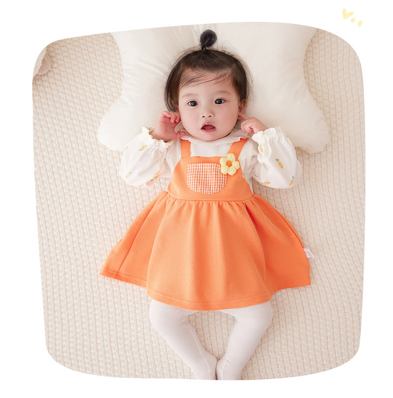 Baby Kid Girls Flower Print Dresses Wholesale 221221282
