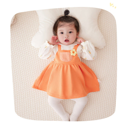 Baby Kid Girls Flower Print Dresses Wholesale 221221282
