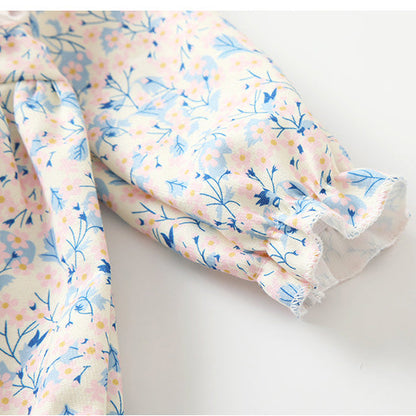 Baby Girls Flower Print Rompers Accessories Headwear Wholesale 221221329