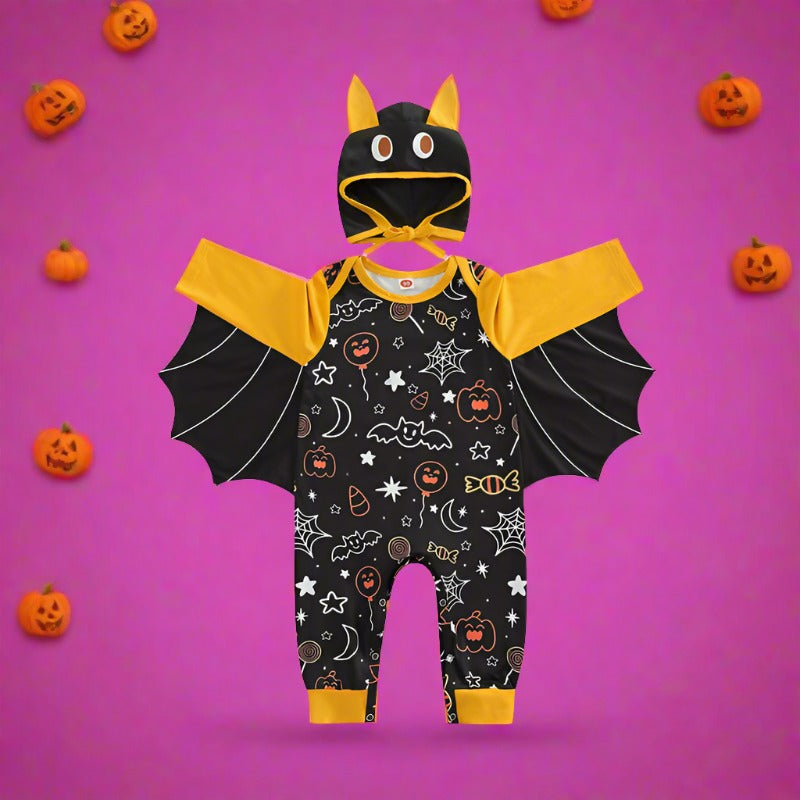 Baby Boys Cartoon Print Halloween Jumpsuits